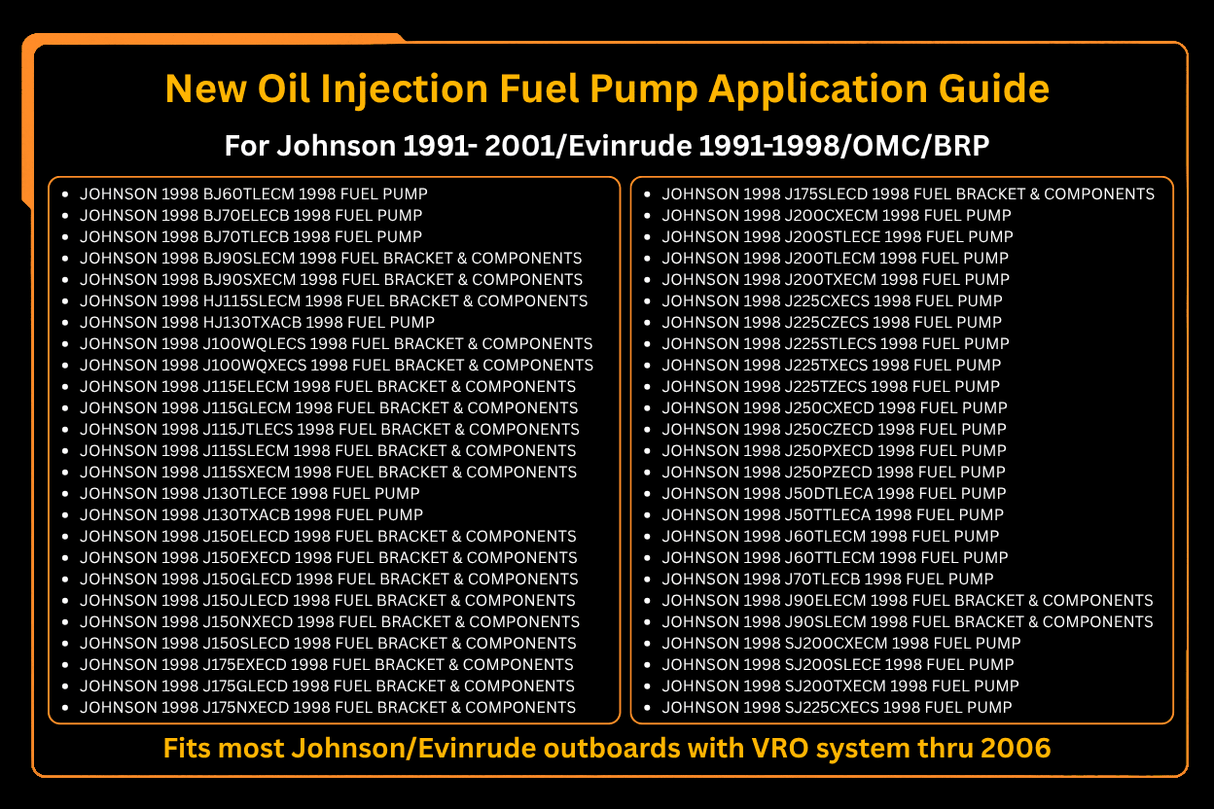 New Oil Injection Fuel Pump 5007420 5007422 Fits For Johnson Evinrude Outboard VRO - Fab Heavy Parts