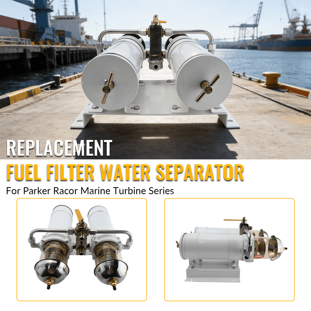 New Replacement Fuel Filter Water Separator 751000MAX10 751000MAX Fits For Racor Turbine Series - Fab Heavy Parts