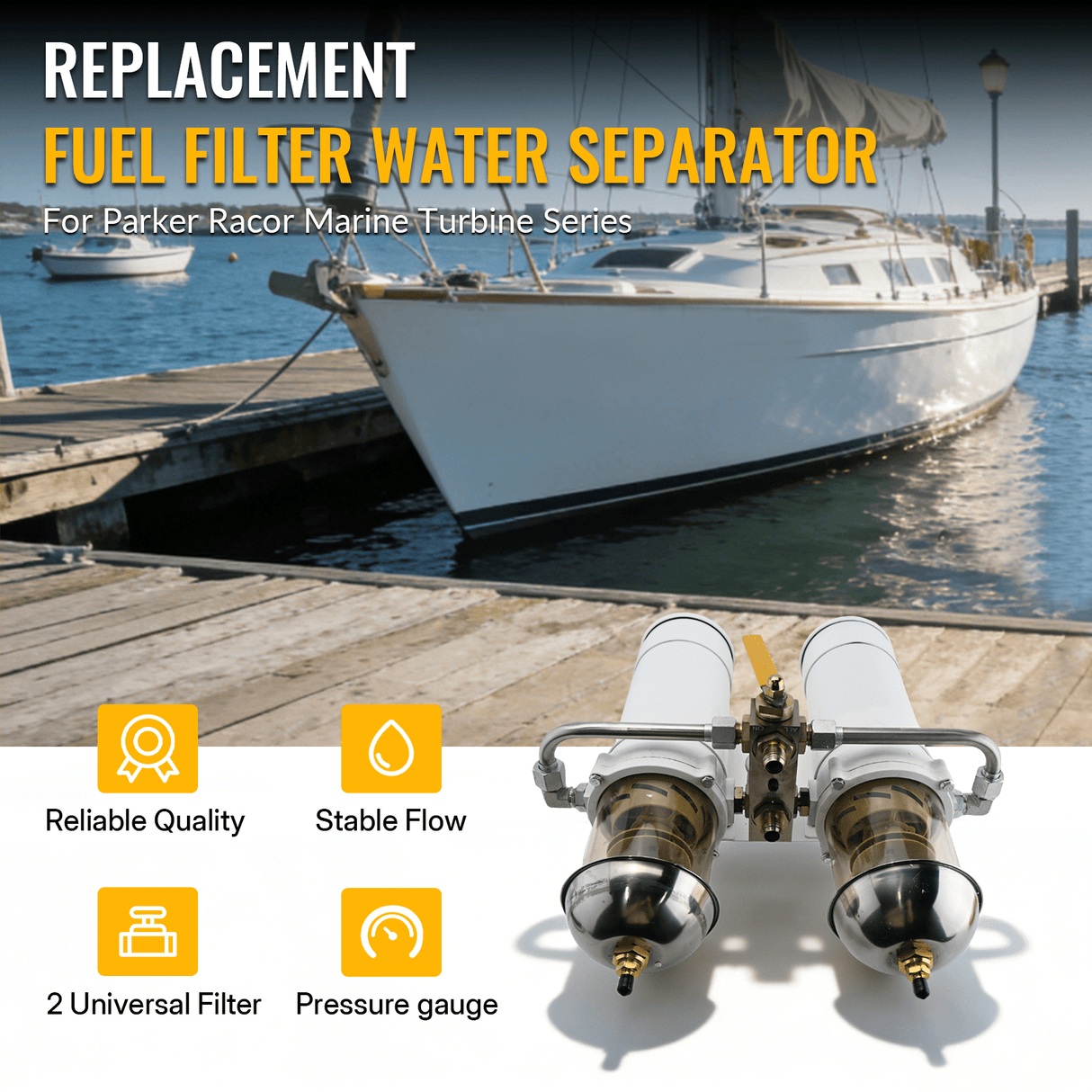 New Replacement Fuel Filter Water Separator 751000MAX10 751000MAX Fits For Racor Turbine Series - Fab Heavy Parts