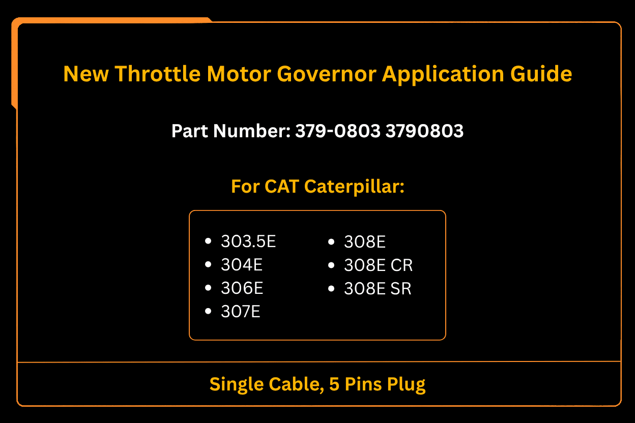 New Throttle Motor Governor 379-0803 3790803 Fits for CAT Caterpillar 306E 307E 308E 304E 303.5E - Fab Heavy Parts