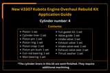 New V3307 Kubota Engine Overhaul Rebuild Kit - Fab Heavy Parts