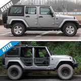 Off - Road Steel Tubular Door with Side View Mirror for 2007 - 2018 Jeep Wrangler JK 4 - Door - Fab Heavy Parts
