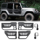Off - Road Steel Tubular Door with Side View Mirror for 2007 - 2018 Jeep Wrangler JK 4 - Door - Fab Heavy Parts