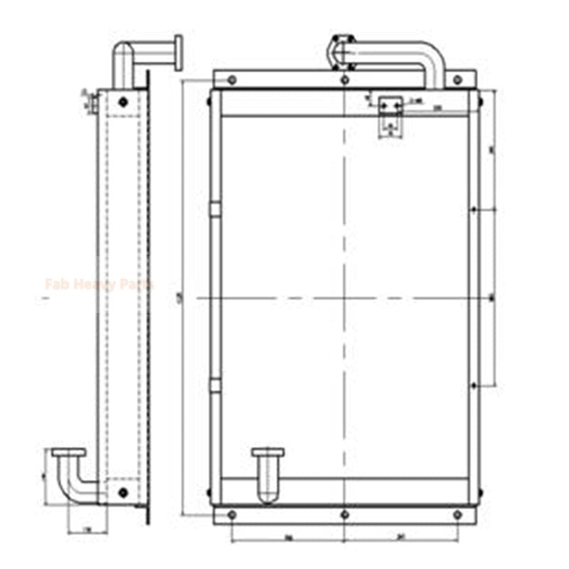 Hydraulic Oil Cooler 11NB-44010 11NB-44011 for Hyundai Excavator R455LC-7 R450LC-7