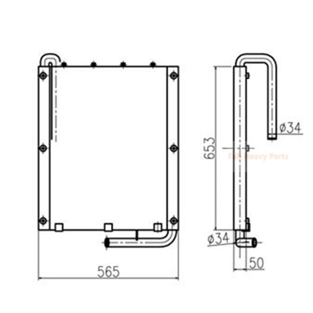 Hydraulic Oil Cooler 13D62000 for Doosan Excavator DH55 S55 S55W-V