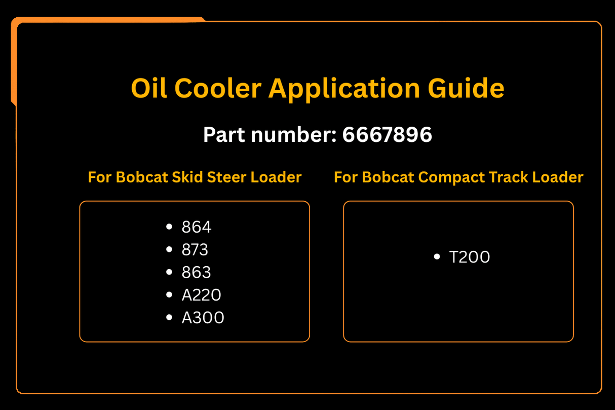 Oil Cooler 6667896 Aftermarket Replacement For Bobcat Loader 864 873 863 A220 A300 T200 - Fab Heavy Parts