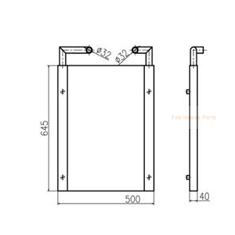 Refroidisseur d'huile hydraulique pour Hitachi Excavator Ex55