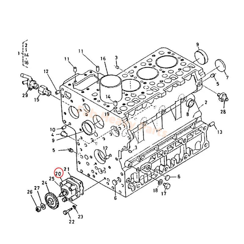 Oil Pump 15471 - 3501 - 0 for Hyundai Loader HSL600 - Fab Heavy Parts