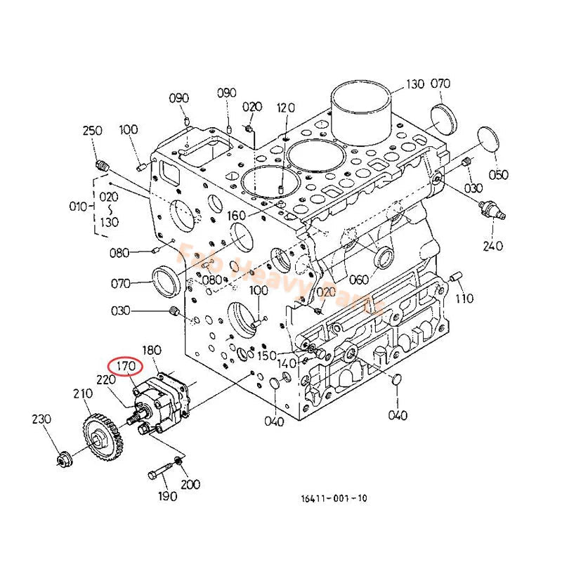 Oil Pump 17331 - 35013 17331 - 35010 17331 - 35012 for Kubota Engine D1703 V2203 D1102 - Fab Heavy Parts