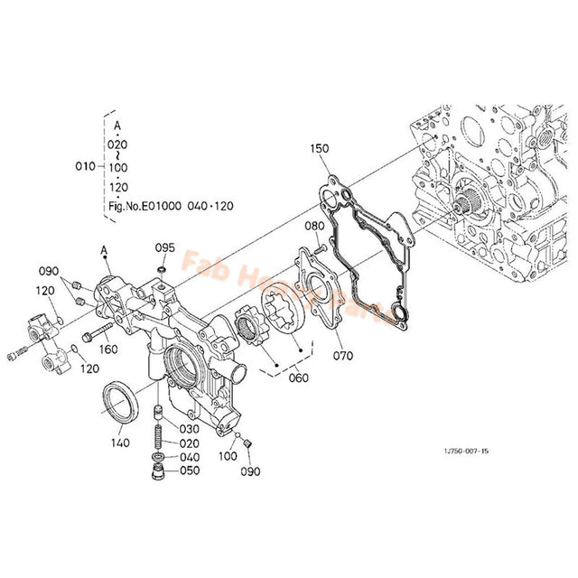 Bomba de aceite 1G772-35070 para Kubota Engine V3307DI Excavador KX080-4 Tractor M5040DT M6040FC M7040SU M7060HFC