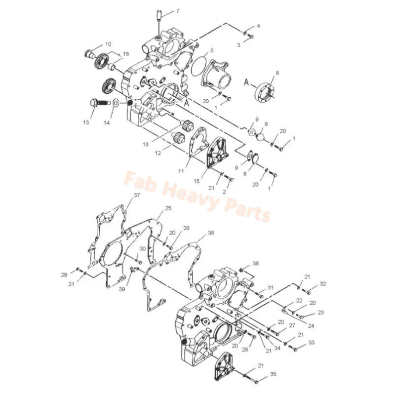 Oil Pump Cover 178 - 6538 1786538 Fits for Caterpillar CAT 3066 C6.4 Mitsubishi S6K Engine - Fab Heavy Parts