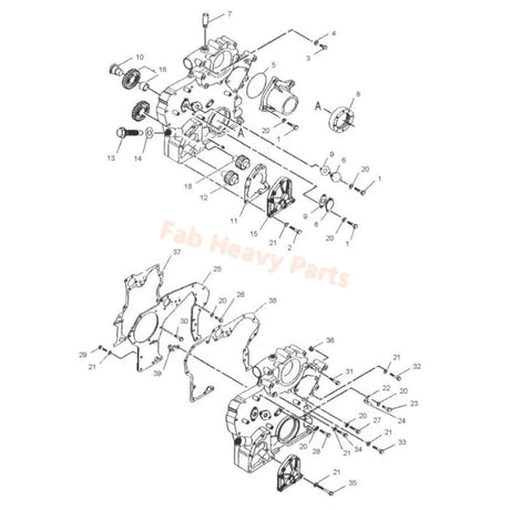 Oil Pump Cover 178 - 6538 1786538 Fits for Caterpillar CAT 3066 C6.4 Mitsubishi S6K Engine - Fab Heavy Parts