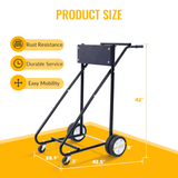 Outboard Boat Motor Stand Engine Carrier Cart Dolly for Storage 315lbs Weight Capacity w/Wheels Black - Fab Heavy Parts