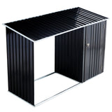 Outdoor Firewood Storage Shed Rack with Log Holder Galvanized Steel 98” - Fab Heavy Parts