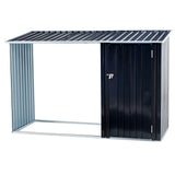 Outdoor Firewood Storage Shed Rack with Log Holder Galvanized Steel 98” - Fab Heavy Parts