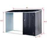 Outdoor Firewood Storage Shed Rack with Log Holder Galvanized Steel 98” - Fab Heavy Parts