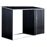 Outdoor Firewood Storage Shed Rack with Log Holder Galvanized Steel 98” - Fab Heavy Parts