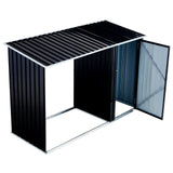 Outdoor Firewood Storage Shed Rack with Log Holder Galvanized Steel 98” - Fab Heavy Parts
