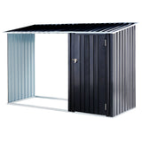 Outdoor Firewood Storage Shed Rack with Log Holder Galvanized Steel 98” - Fab Heavy Parts