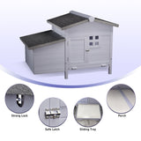 Outdoor Free - Range Wooden Chicken Coop with Asphalt Roof Leak - Proof Pull - Out Tray Secure Predator Defense - Fab Heavy Parts