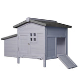 Outdoor Free - Range Wooden Chicken Coop with Asphalt Roof Leak - Proof Pull - Out Tray Secure Predator Defense - Fab Heavy Parts