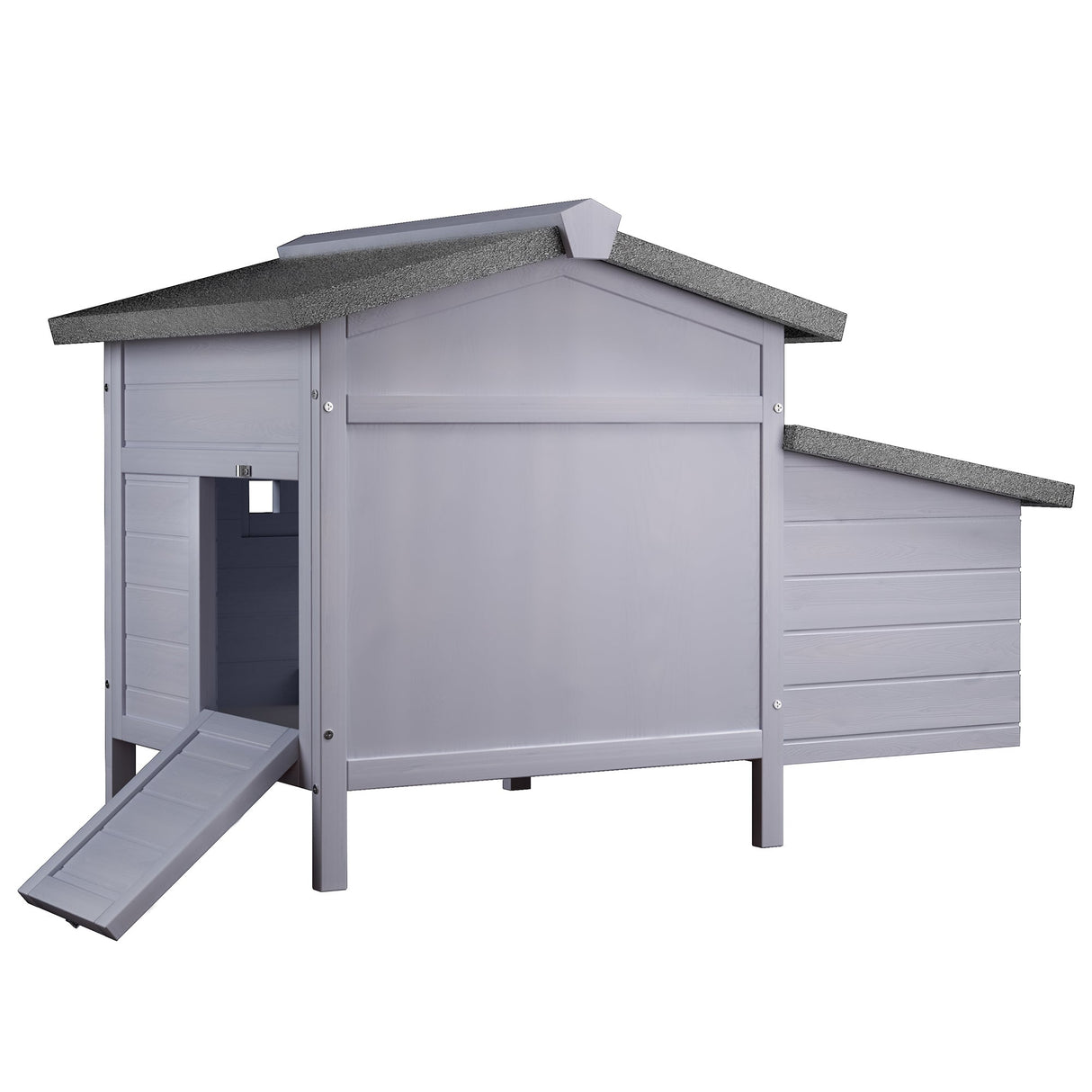 Outdoor Free - Range Wooden Chicken Coop with Asphalt Roof Leak - Proof Pull - Out Tray Secure Predator Defense - Fab Heavy Parts