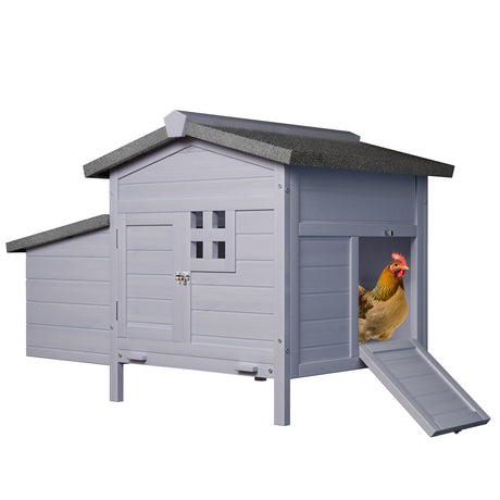 Outdoor Free - Range Wooden Chicken Coop with Asphalt Roof Leak - Proof Pull - Out Tray Secure Predator Defense - Fab Heavy Parts