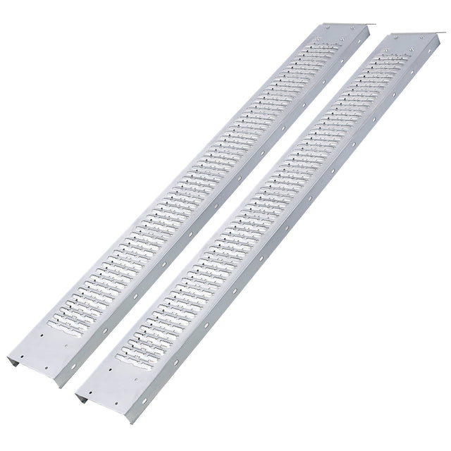 Pack of 2 77" L 960lbs Capacity Loading Ramps with 4pcs Pedal - Silver - Fab Heavy Parts