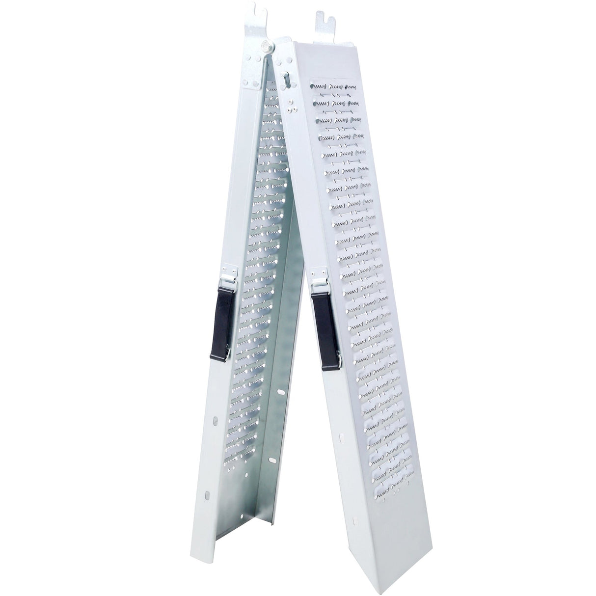 Pack of 2 Loading Ramps Folding 950 lbs Max Size 71'' - Silver - Fab Heavy Parts