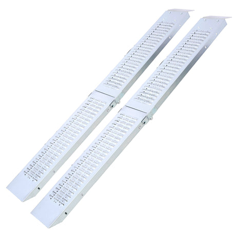 Pack of 2 Loading Ramps Folding 950 lbs Max Size 71'' - Silver - Fab Heavy Parts