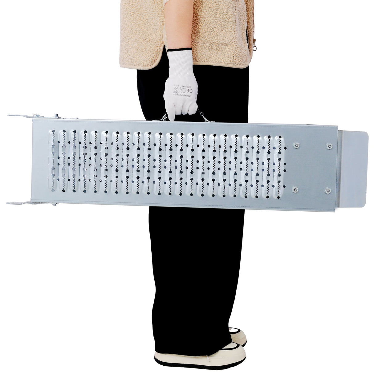 Pack of 2 Loading Ramps Folding 950 lbs Max Size 71'' - Silver - Fab Heavy Parts
