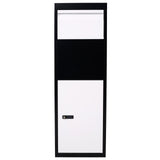 Package Delivery Box 14'' x 11.3'' x 42'' Galvanized Steel Parcel Mailbox w/ Code Lock & Mounting Hardware - Black and White - Fab Heavy Parts