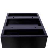 Package Delivery Box 14'' x 11.3'' x 42'' Galvanized Steel Parcel Mailbox w/ Code Lock & Mounting Hardware - Black and White - Fab Heavy Parts