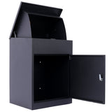 Package Delivery Boxes Galvanized Steel Parcel Mailbox Wall Mounted Lockable Anti - Theft - Black - Fab Heavy Parts