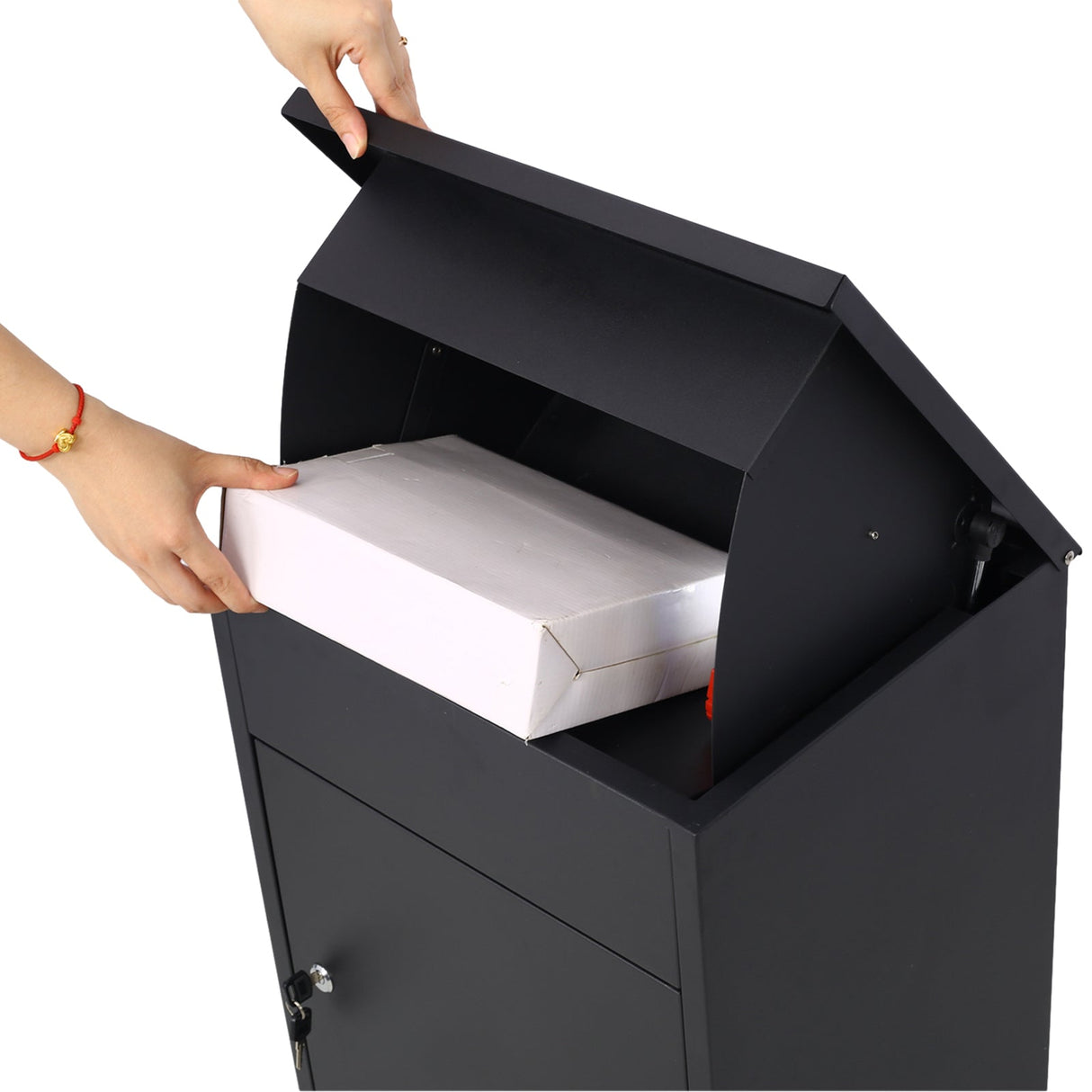 Package Delivery Boxes Galvanized Steel Parcel Mailbox Wall Mounted Lockable Anti - Theft - Black - Fab Heavy Parts