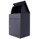 Package Delivery Boxes Galvanized Steel Parcel Mailbox Wall Mounted Lockable Anti - Theft - Black - Fab Heavy Parts