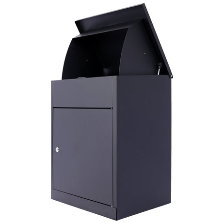 Package Delivery Boxes Galvanized Steel Parcel Mailbox Wall Mounted Lockable Anti - Theft - Black - Fab Heavy Parts
