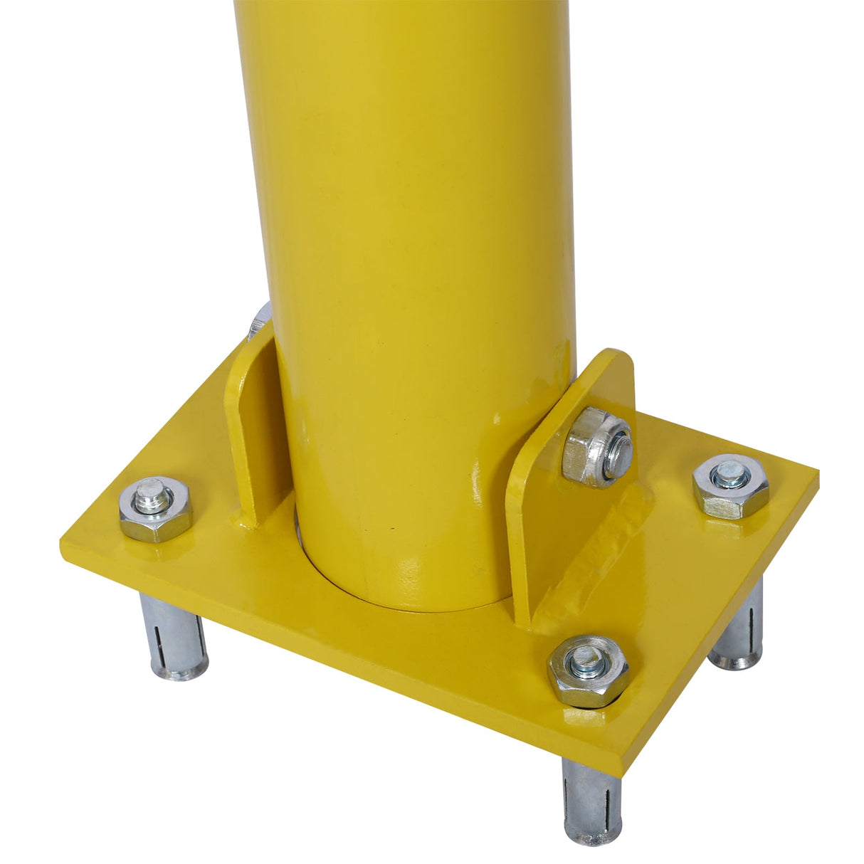 Parking Bollard Pole Barrier with Lock Car Protection Posts Round - Yellow - Fab Heavy Parts