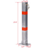 Parking Bollard Pole Barrier with Lock Square - Gray - Fab Heavy Parts