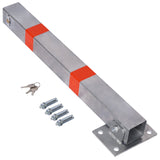 Parking Bollard Pole Barrier with Lock Square - Gray - Fab Heavy Parts
