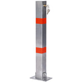 Parking Bollard Pole Barrier with Lock Square - Gray - Fab Heavy Parts