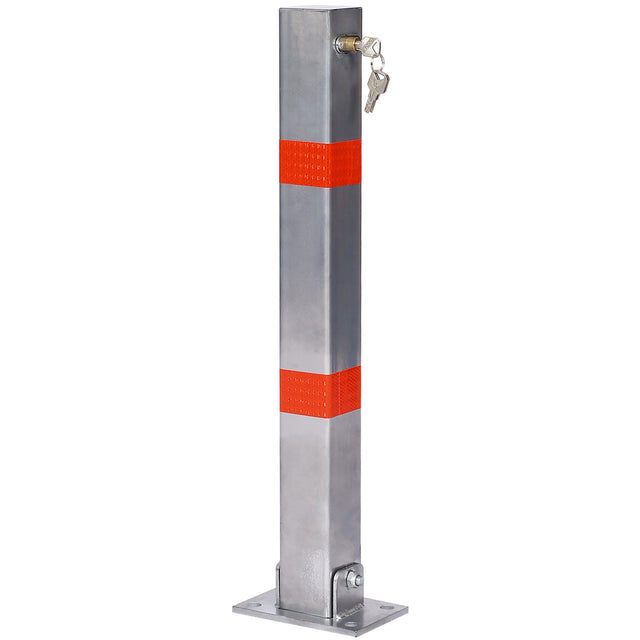 Parking Bollard Pole Barrier with Lock Square - Gray - Fab Heavy Parts