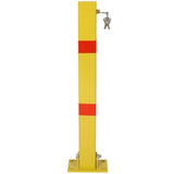 Parking Bollard Pole Barrier with Lock Square - Yellow - Fab Heavy Parts