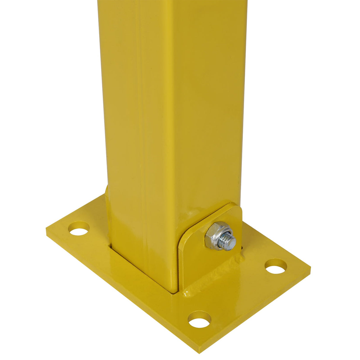 Parking Bollard Pole Barrier with Lock Square - Yellow - Fab Heavy Parts
