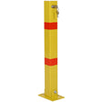 Parking Bollard Pole Barrier with Lock Square - Yellow - Fab Heavy Parts