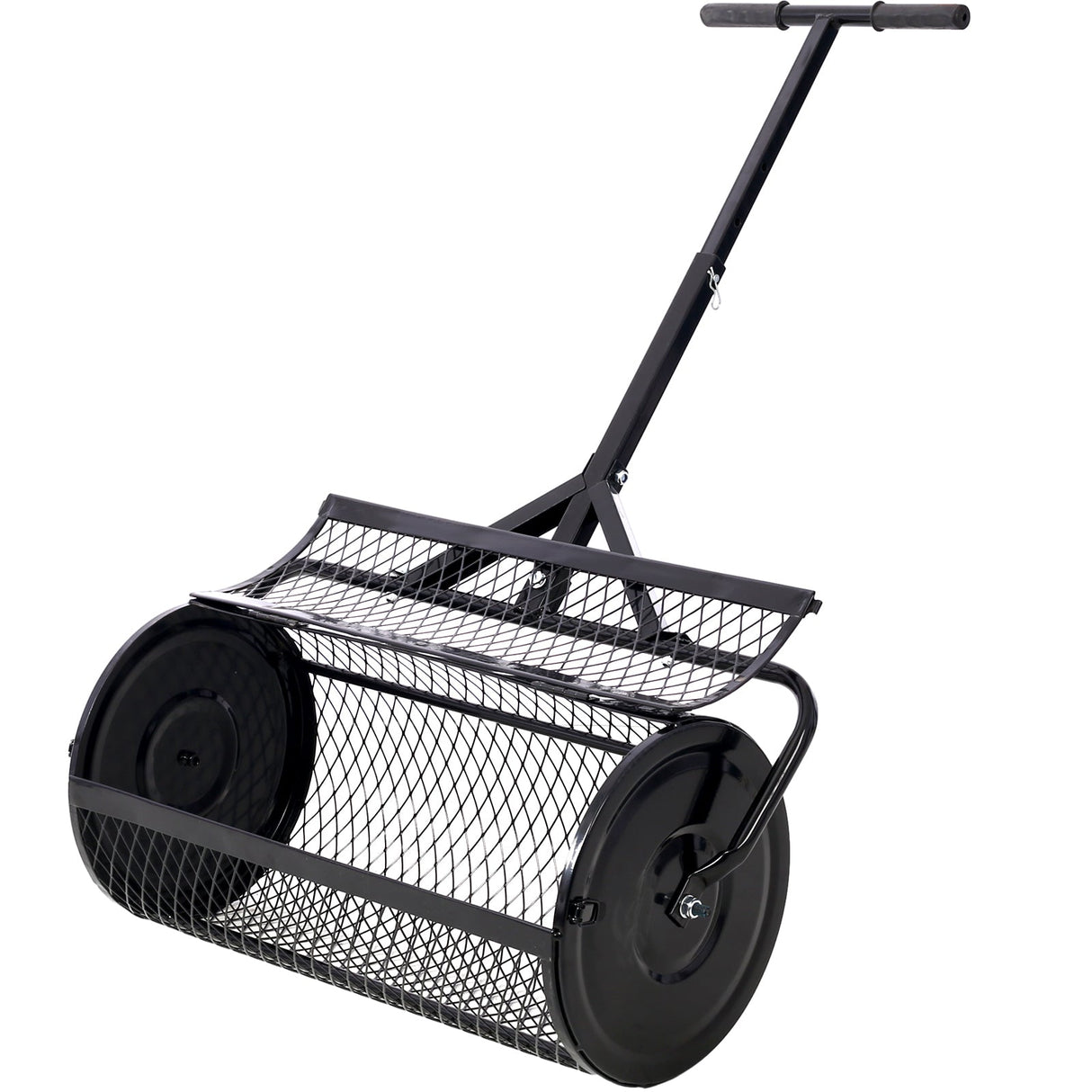 Peat Moss Spreader 24inch Compost Spreader Metal Mesh T Shaped Handle - Black - Fab Heavy Parts