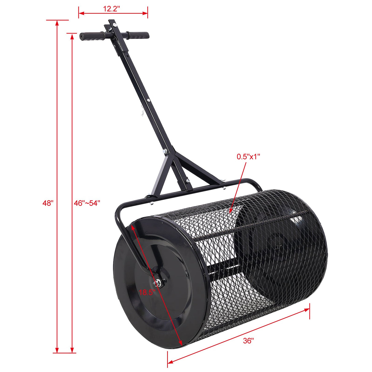 Peat Moss Spreader 36inch Compost Spreader Metal Mesh 2 in 1 ATV and T Shaped Handle - Fab Heavy Parts
