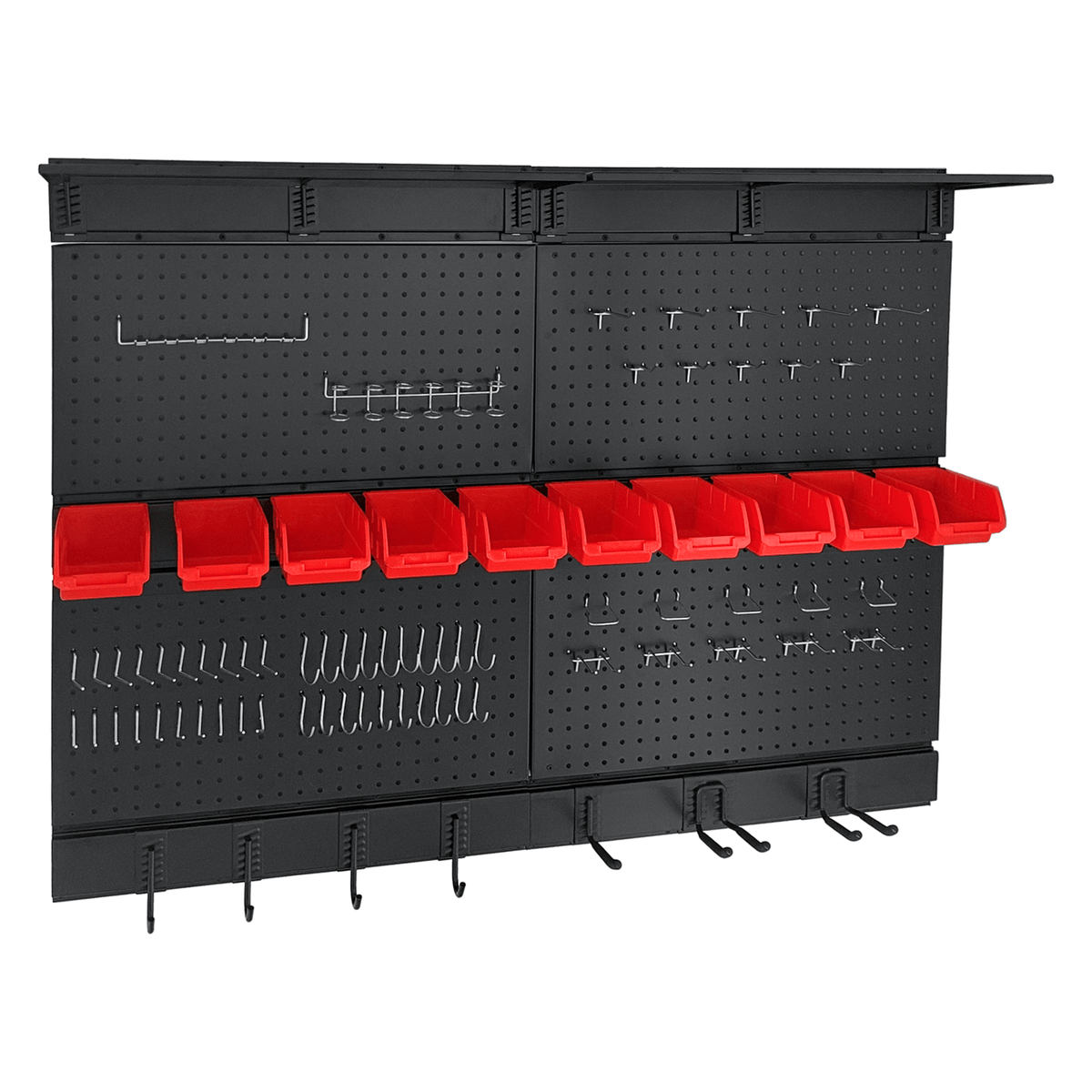 Pegboard Wall Organizer 48 x 36 inch Garage Storage Pegboard with Hooks & Storage Bins - Fab Heavy Parts