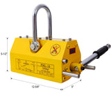 Permanent Magnetic Lifting with Release 2200lbs/1000kg Heavy Duty Magnet 2.5 Safety Factor Neodymium & Steel - Fab Heavy Parts