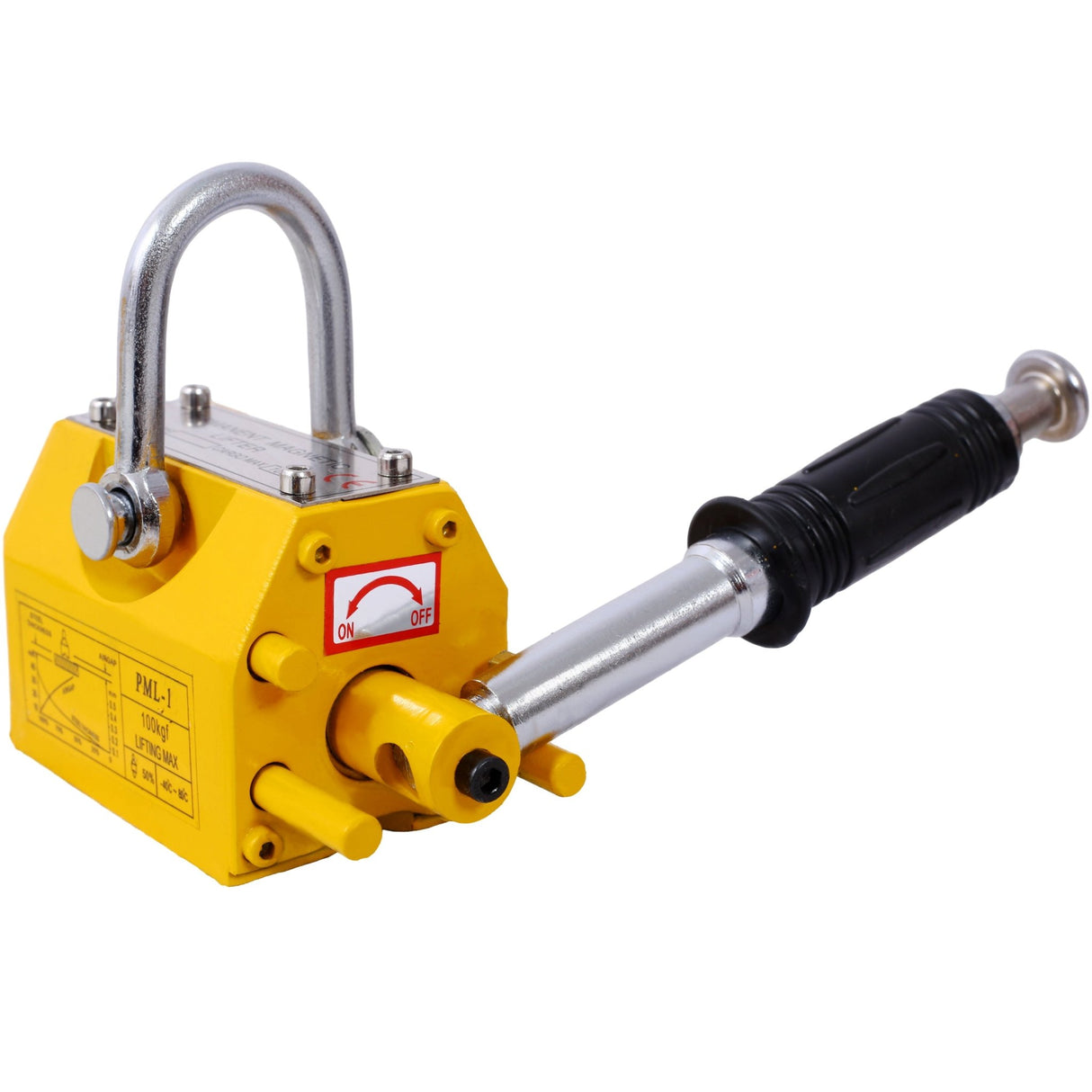 Permanent Magnetic Lifting with Release 220lbs/100kg Heavy Duty Magnet 2.5 Safety Factor Neodymium & Steel - Fab Heavy Parts